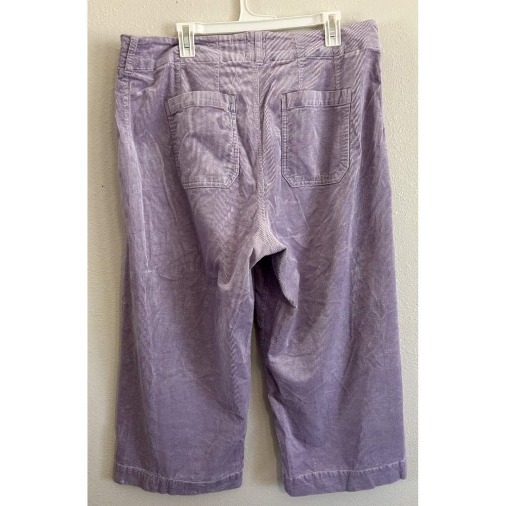 Maeve Anthropologie The Colette Corduroy Crop Wide Leg Pants Lavender 18W - Picture 7 of 11